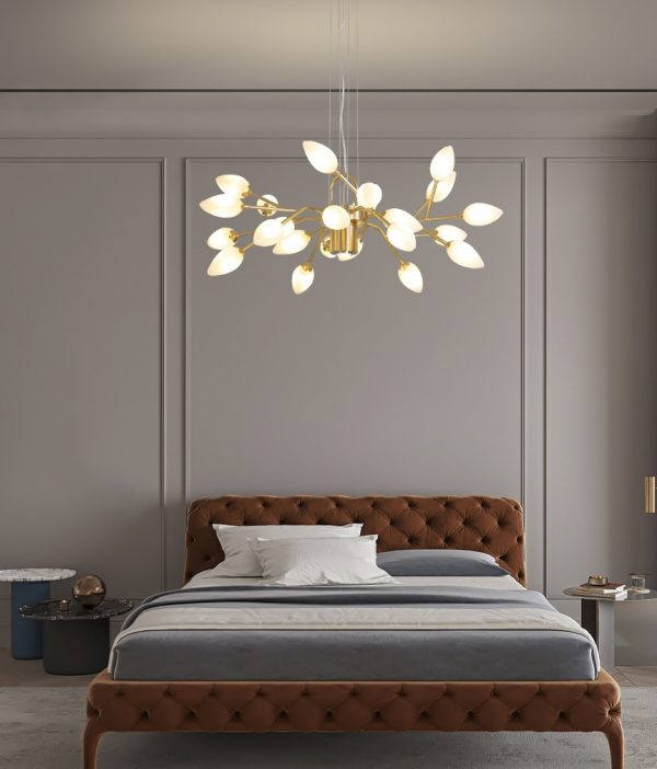 Lampu Gantung Ruang Tamu Kepribadian Seni Semua Lampu Tembaga Gaya Nordic Sederhana Kreatif Kamar Tidur Makan Lampu Kunang-kunang