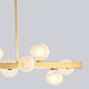 Restoran Nordic Lampu Gantung Modern Minimalis Kreatif Kepribadian Cahaya Mewah Jaring Merah Panjang Strip Ruang Meja Makan Lampu Gantung Baru