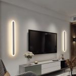 Strip Panjang Lampu Dinding Garis Ultra Tipis Kamar Tidur Lampu Samping Tempat Tidur Kreatif Dinding Lorong Lampu Dinding Sederhana Modern Ruang Tamu Nordic