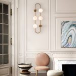 Bola kaca baru Nordic minimalis kreatif dinding latar belakang ruang tamu di atas kamar samping tempat tidur desainer lampu dinding kacang ajaib