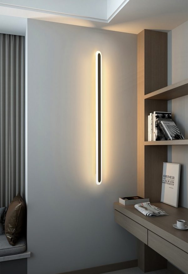 Lampu dinding garis lampu strip panjang lampu kamar tidur instalasi permukaan ruang komersial teras sederhana modern LED lampu samping tempat tidur dekoratif