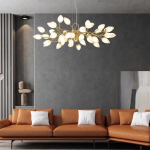 Lampu Gantung Ruang Tamu Kepribadian Seni Semua Lampu Tembaga Gaya Nordic Sederhana Kreatif Kamar Tidur Makan Lampu Kunang-kunang
