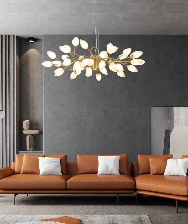 Lampu Gantung Ruang Tamu Kepribadian Seni Semua Lampu Tembaga Gaya Nordic Sederhana Kreatif Kamar Tidur Makan Lampu Kunang-kunang