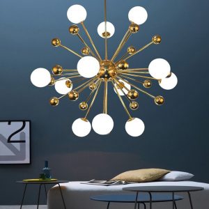 Lampu gantung modern minimalis besi tempa kaca gelembung bola - Image 7