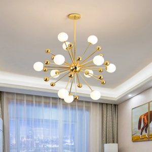Lampu gantung modern minimalis besi tempa kaca gelembung bola - Image 4