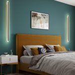 Lampu dinding garis lampu strip panjang lampu kamar tidur instalasi permukaan ruang komersial teras sederhana modern LED lampu samping tempat tidur dekoratif
