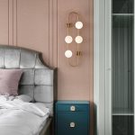 Bola kaca baru Nordic minimalis kreatif dinding latar belakang ruang tamu di atas kamar samping tempat tidur desainer lampu dinding kacang ajaib