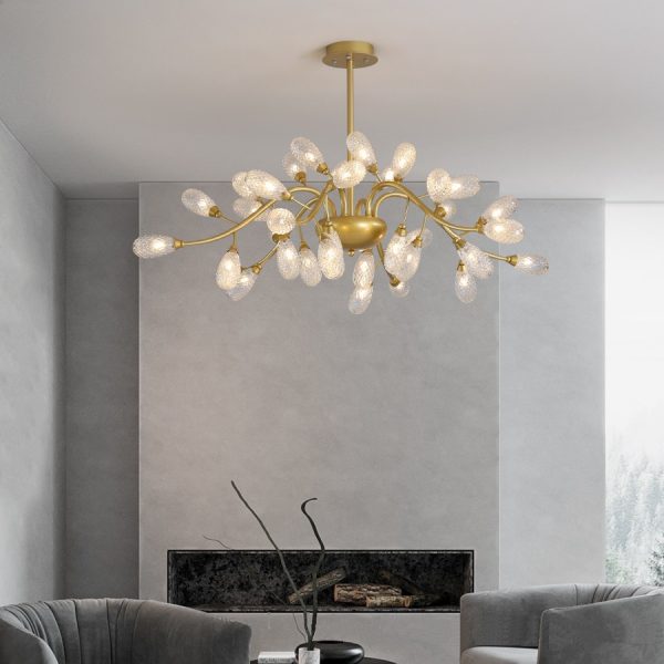 Lampu Gantung Mewah Nordic Minimalis Ruang Tamu Ruang Makan Kamar Tidur Model Buah Emas