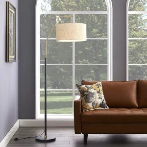 Lampu lantai ruang tamu style modern minimalis Nordic lampu meja vertikal merah bersih kamar tidur