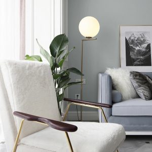 Lampu Lantai Minimalis Nordic Lampu Lantai Bola Bundar Modern Belajar Kamar Tidur Ruang Tamu