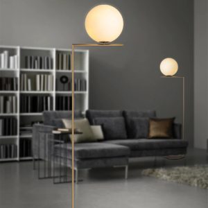 Lampu Lantai Minimalis Nordic Lampu Lantai Bola Bundar Modern Belajar Kamar Tidur Ruang Tamu
