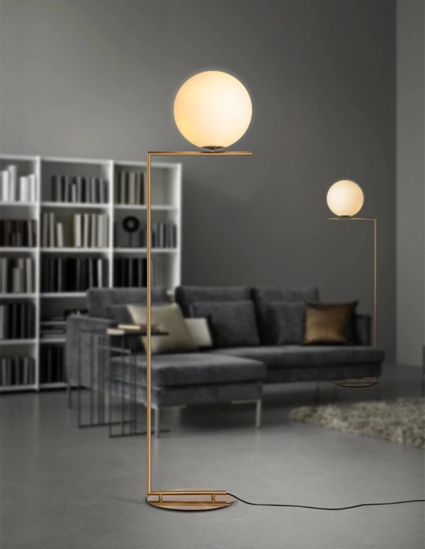 Lampu Lantai Minimalis Nordic Lampu Lantai Bola Bundar Modern Belajar Kamar Tidur Ruang Tamu