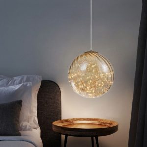 Lampu gantung kaca kepala tunggal desainer samping tempat tidur sofa