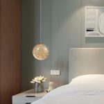 Lampu gantung kaca kepala tunggal desainer samping tempat tidur sofa