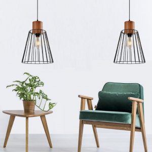 Lampu gantung pencahayaan sangkar besi kepribadian kafe toko pakaian