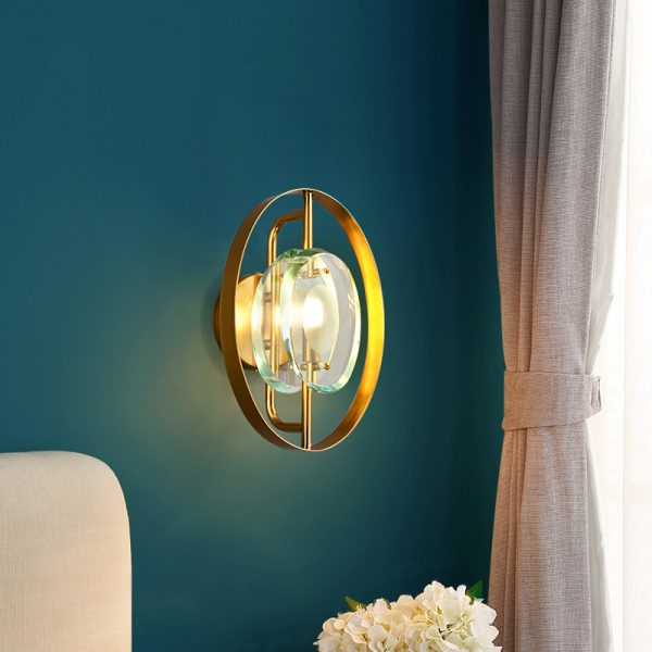 Cahaya Lampu Dinding Mewah Nordic Kepribadian Kreatif Kamar Tidur Lampu Samping Tempat Tidur Desainer Ruang Tamu TV Latar Belakang Dinding Pencahayaan