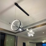 Lampu Gantung LED Hitam Bola Kaca Bening untuk Ruang Makan Bar Restoran Kedai Kopi Kantor