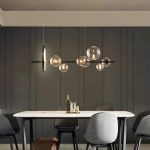 Lampu Gantung LED Hitam Bola Kaca Bening Bar Restoran Kedai Kopi Kantor