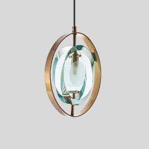 Lampu gantung kristal mewah kepribadian kreatif bar restoran kepala tunggal oval kamar tidur lampu teras samping tempat tidur