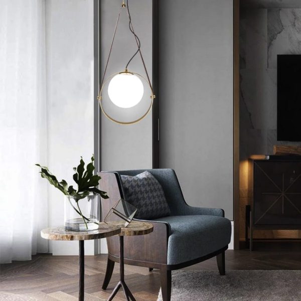 Lampu Gantung Bola KacaRestoran Nordik Modern Minimalis Mewah Cafe