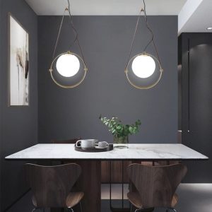 Lampu Gantung Bola KacaRestoran Nordik Modern Minimalis Mewah Cafe