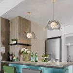 Lampu gantung bar makan berlian kawat besi retro desainer Nordik