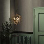 Lampu gantung gaya Amerika ruang tamu persegi kreatif minimalis kantor