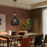 Lampu gantung warna hitam kreatif Nordic minimalis ruang makan pencahayaan lorong samping tempat tidur