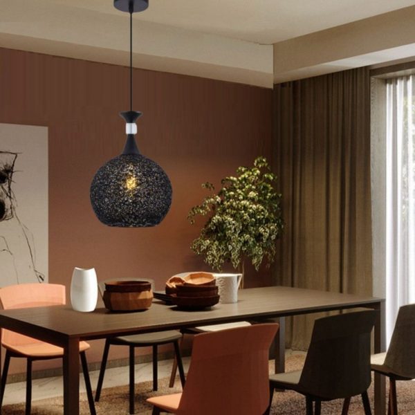 Lampu gantung warna hitam kreatif Nordic minimalis ruang makan pencahayaan lorong samping tempat tidur