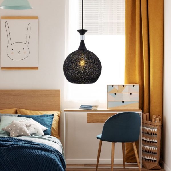 Lampu gantung warna hitam kreatif Nordic minimalis ruang makan