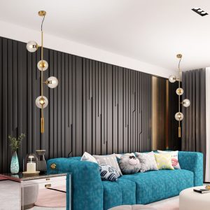 Lampu gantung restoran Nordik modern minimalis kacang ajaib cahaya