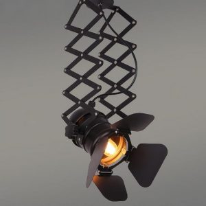 Lampu Gantung teleskopik sorot trek empat daun toko pakaian kantor