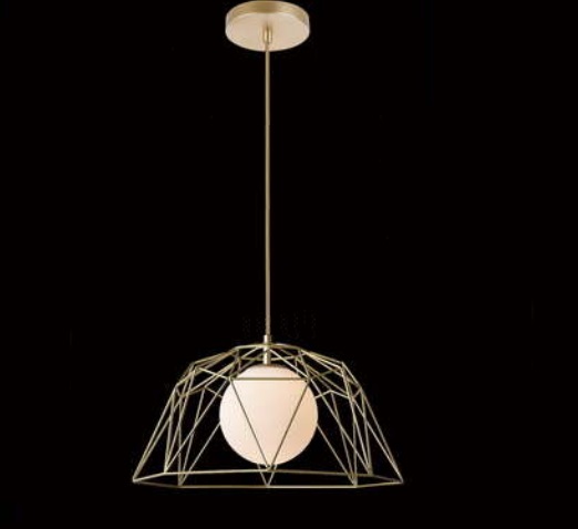 Lampu gantung bar makan berlian kawat besi retro desainer Nordik