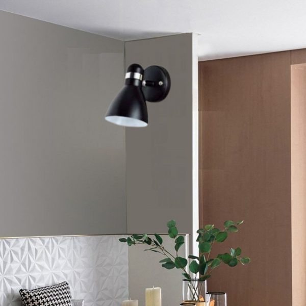 Lampu Dinding Logam Warna Hitam Dekorasi Dinding Hotel
