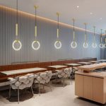 Lampu Gantung cincin kreatif Kamar tidur minimalis modern pencahayaan