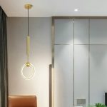 Lampu Gantung cincin kreatif Kamar tidur minimalis modern pencahayaan
