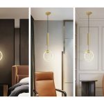 Lampu Gantung cincin kreatif Kamar tidur minimalis modern pencahayaan