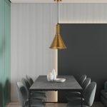 Lampu gantung kuningan desain mewah Coffee House Clear Bar