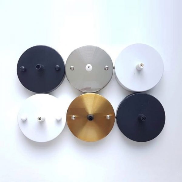 Light Fitting Dasar Tempat Lampu Vintage Antik Piring Langit-langit Logam