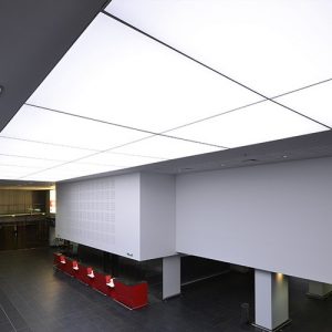 Pencahayaan akustik barrisol kombinasi desain fleksibel