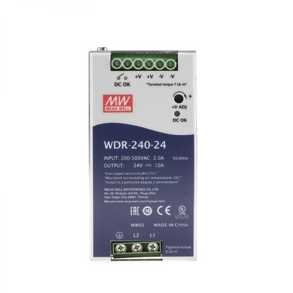 Mean Well Single Output Industrial DIN RAIL Power Supply WDR-240 series