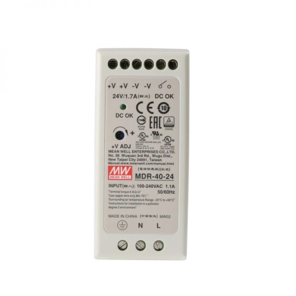 Mean Well Single Output Industrial DIN Rail Power Supply MDR- 40 series