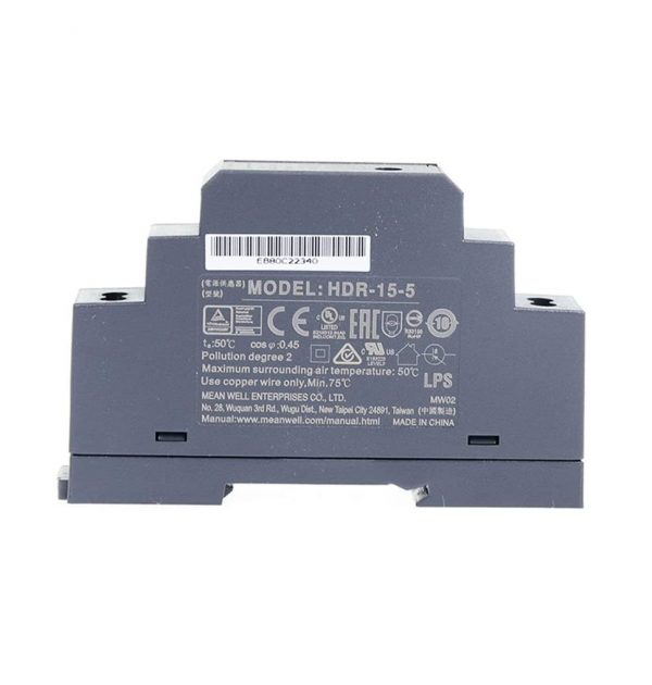 Mean Well Ultra Slim Step Shape DIN Rail HDR-15 series