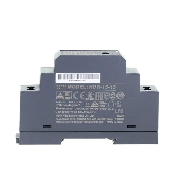 Mean Well Ultra Slim Step Shape DIN Rail HDR-15 series