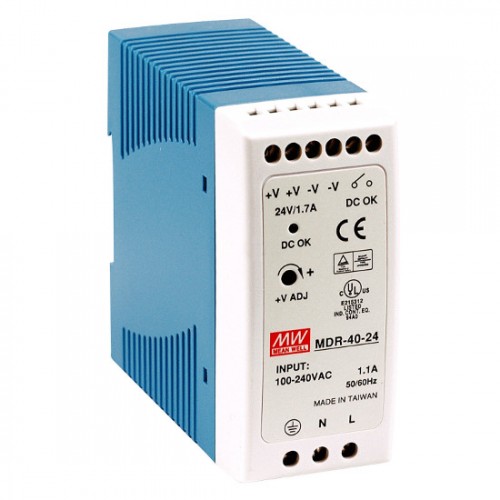 Mean Well Single Output Industrial DIN Rail Power Supply MDR- 40 series