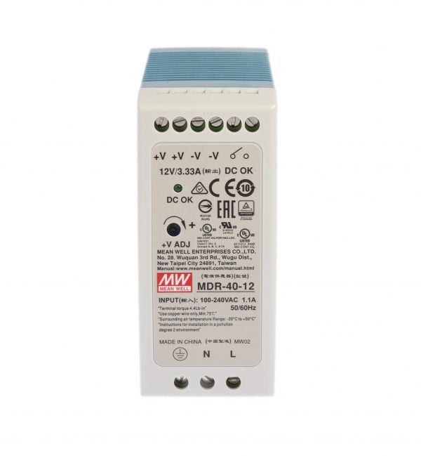 Mean Well Single Output Industrial DIN Rail Power Supply MDR- 40 series