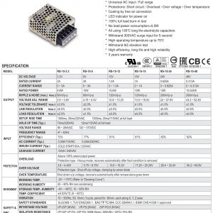 Single Output Switching Power Supply Cahaya Transforme RS 15 Series
