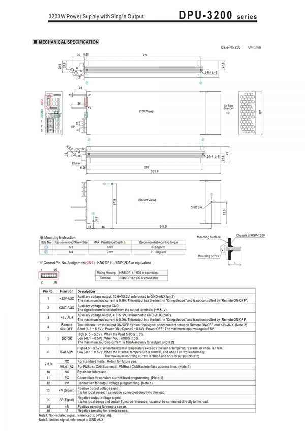 Mean Well Power Supply with Single Output DPU-3200 series