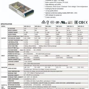 Mean Well single output with pfc function rsp-200 series