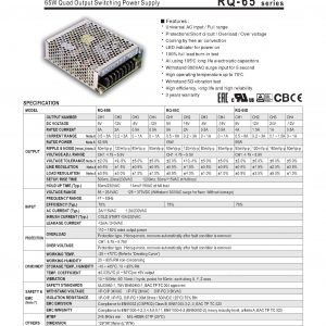 Mean Well Quad Output Switching Power Supply RQ-65 series